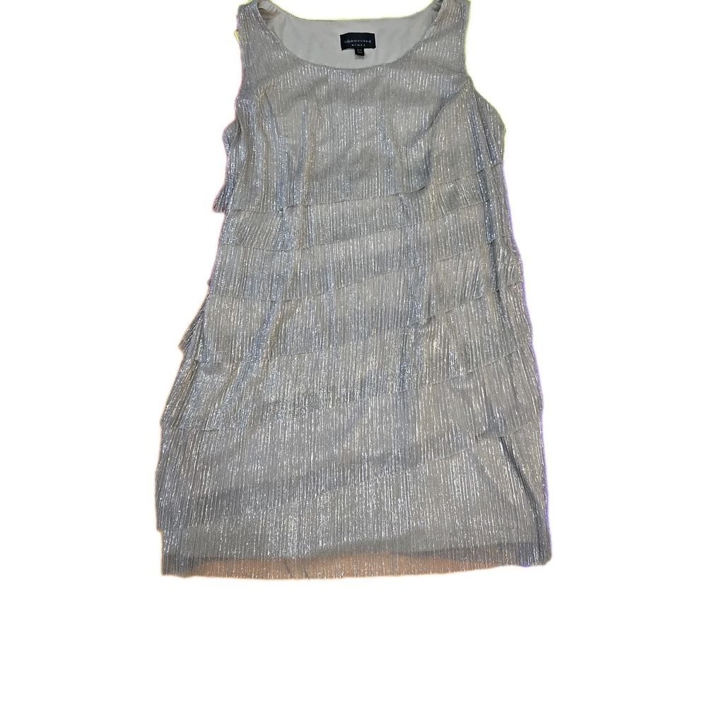 Connected Woman Metallic Gold Tiered Layered Sheath Dress Plus Size 20W‎ Shimmer